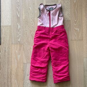 Jupa Velcro Bib Snowpants Insulated Waterproof Pink Sz3T